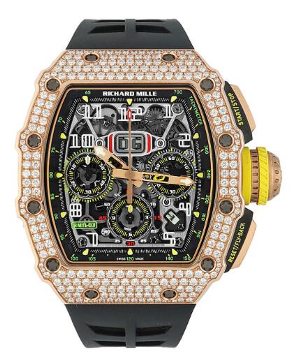 Best Richard Mille RM 11-03 AUTOMATIC FLYBACK ROSE GOLD WITH DIAMONDS Replica Watch